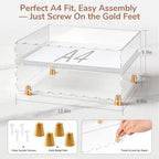 2+1 tier paper letter tray,acrylic desk organizer with on a desk or shelf