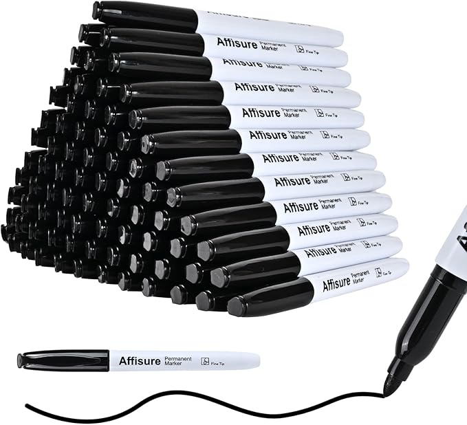 Affisure Permanent markers, 100 packs permanent markers bulk, quick dryingin by Affisure