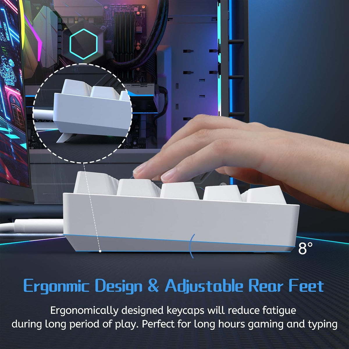 DIERYA 60% Mechanical Keyboard, DK61se Wired Gaming Keyboard with Brown Switc...