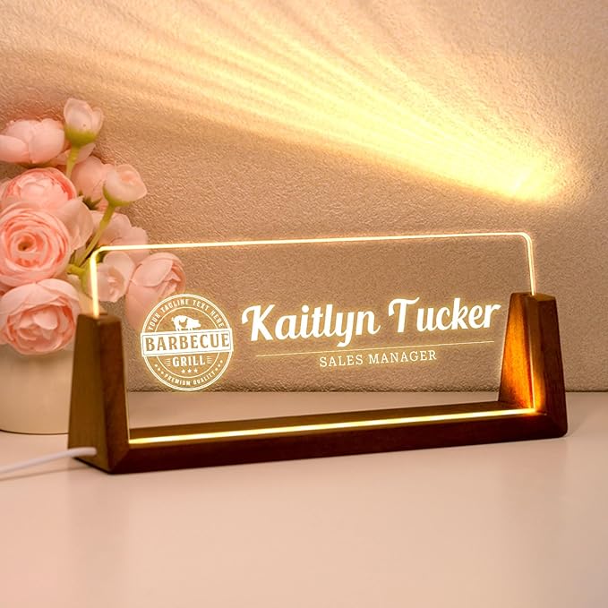 Desk Name Plate Personalized, Custom Office Light Up Name Plate - Image 8