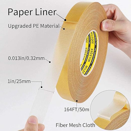 MILEQEE 2Pack Double Sided Tape Heavy Duty, 1in x 164FT, Extra Large Universal - Image 2