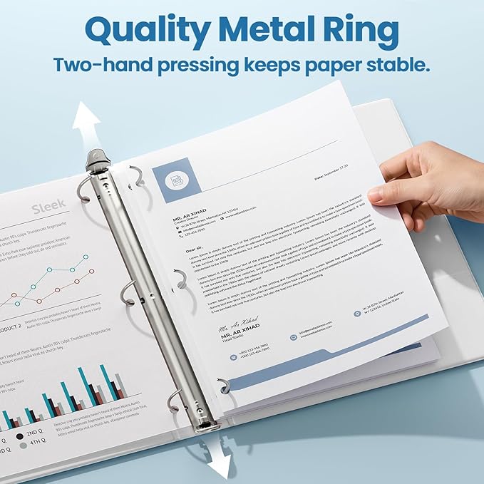 SUNEE 3 Ring Binders 1.5 Inch 10 Pack - Image 2