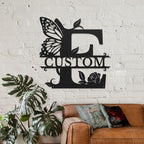 Personalized Custom Letter Name metal Signs, Custom Black Letter Monogram Wall - Image 3