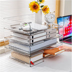 paper organizer letter tray, 4-pack acrylic file organizer shown in use