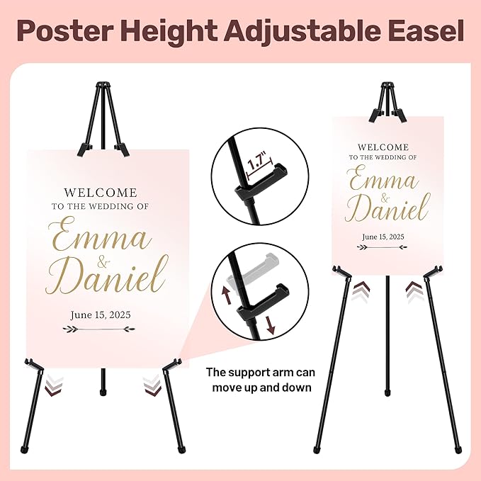 VAIIGO 2Pack Black Easel Stand for Sign & Poster - Image 4