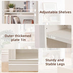 RWYHG 70" White Tall Bookshelf, 5-Tier Thick Wooden Book Shelf - Image 6