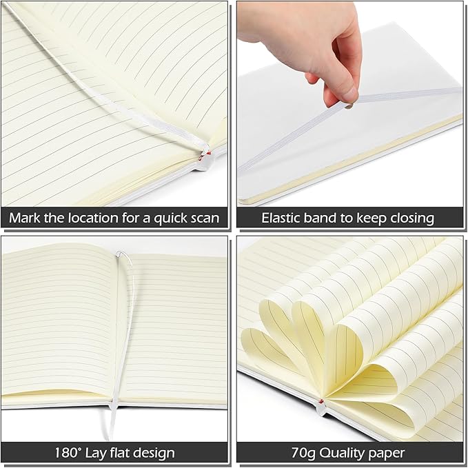 Honoson 20 Pack Lined Journal Notebooks A5 Hardcover Executive Notebook 5.5" x - Image 3