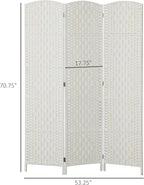 HOMCOM Room Divider, 3 Panel Folding Privacy Screen, 6FT Tall Portable Wicker - Image 7