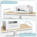 Rolling Storage Cart with 12 Drawers, Wooden Tabletop Utility Cart - Image 6