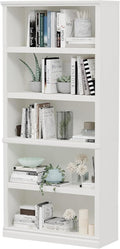 Bevfint 70-Inch Tall White Bookcase, 5 Tiers Shelves Open Storage Bookshelf by Bevfint