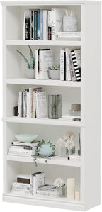 Bevfint 70-Inch Tall White Bookcase, 5 Tiers Shelves Open Storage Bookshelf by Bevfint