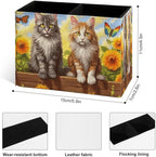 Famame Cute Vintage Cats Sunflower Fence Pencil Holder - Image 3