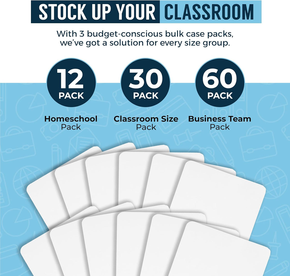 Dry Erase Boards [30pc Double Sided] Lapboards with ClearWipe Coating! Small ...