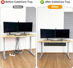Oxford Cloth Under Desk Cable Management Tray, No-Drill 36" Desk Cable - Image 7