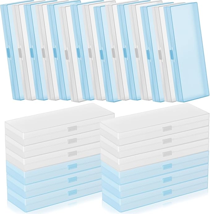 Fainne 24 Pcs Plastic Pencil Case Bulk Pencil Boxes Plastic Stationery Case by Fainne