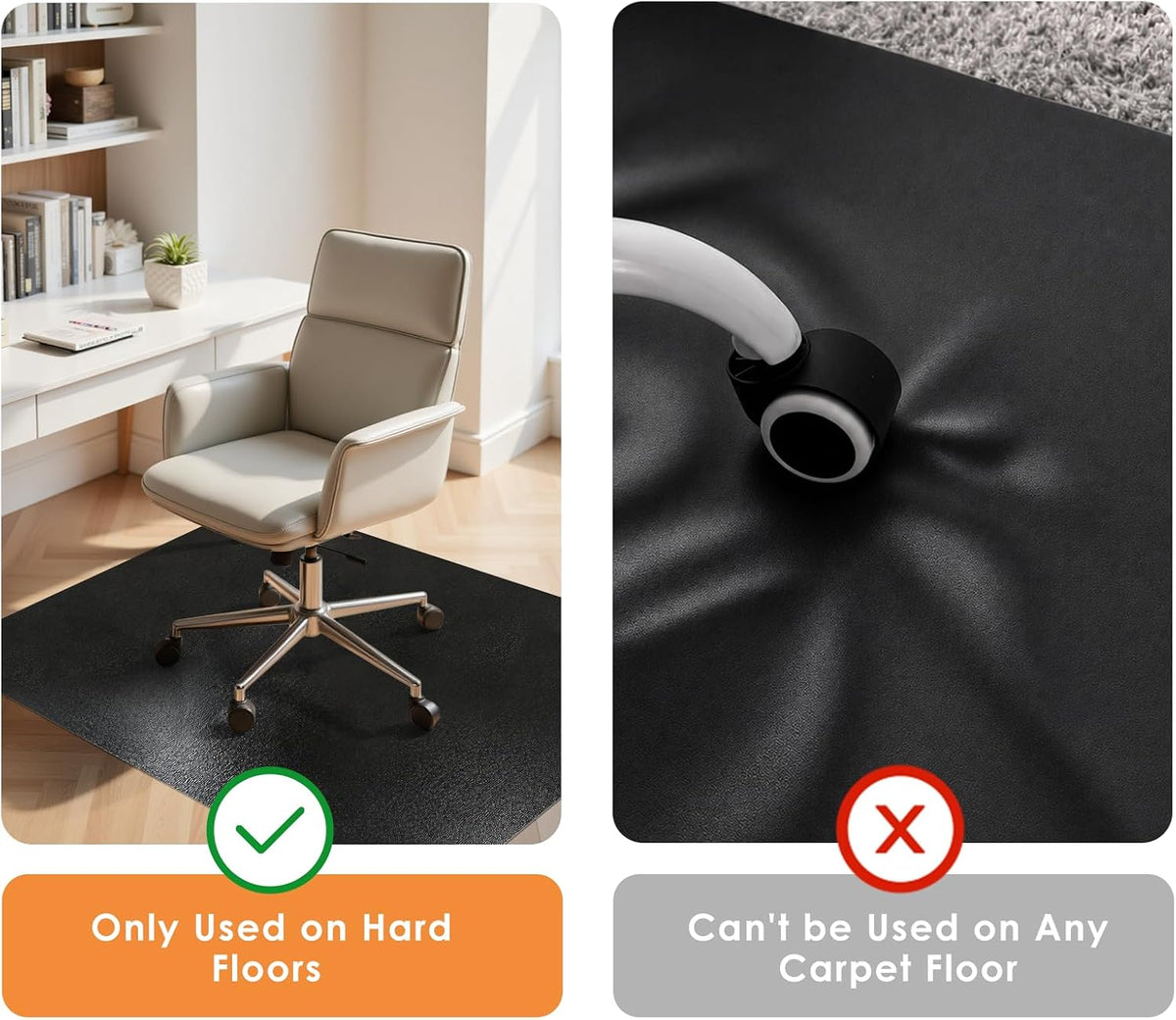 Kuyal Chair mat for Hardwood Floor 46 x 72 inches Rectangle Floor Mats Wood/T...
