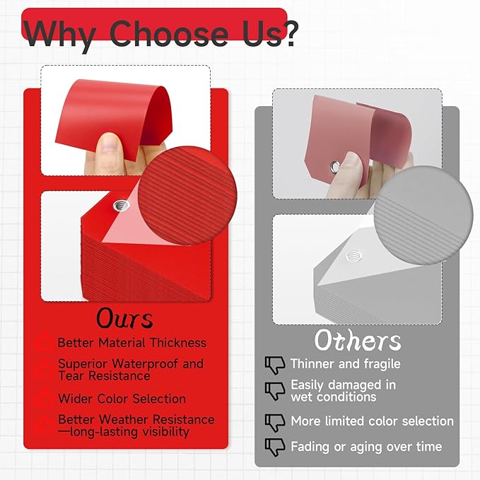 100 Pcs Red Tags with String Blank Shipping Tags with Metal Wire Writable Price - Image 4