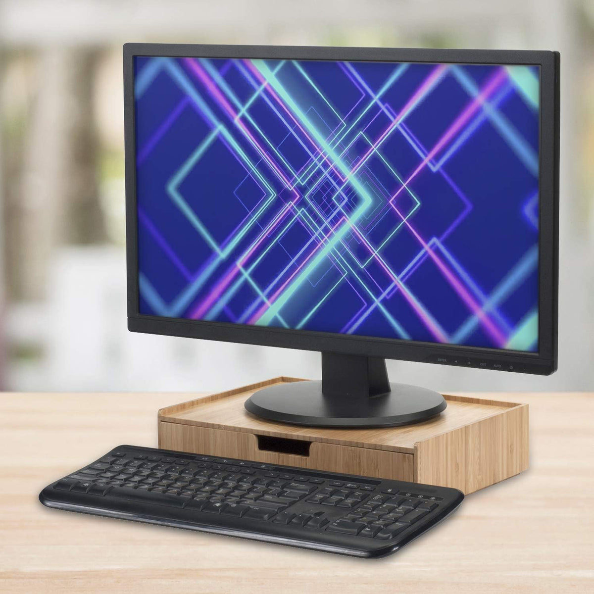 Mobilevision Large Bamboo Drawers (Set of 2) For Monitor Stand & Stackabl...
