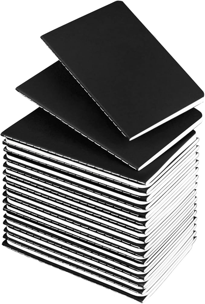 Lzerking Mini Notepads Bulk 36 Pack Small Journal Pocket Notepad-Black Cover by Lzerking