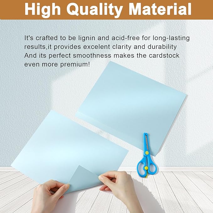 Silunkia 120 Sheets Light Blue Shimmer Cardstock 8.5 x 11 Certificate Paper - Image 4