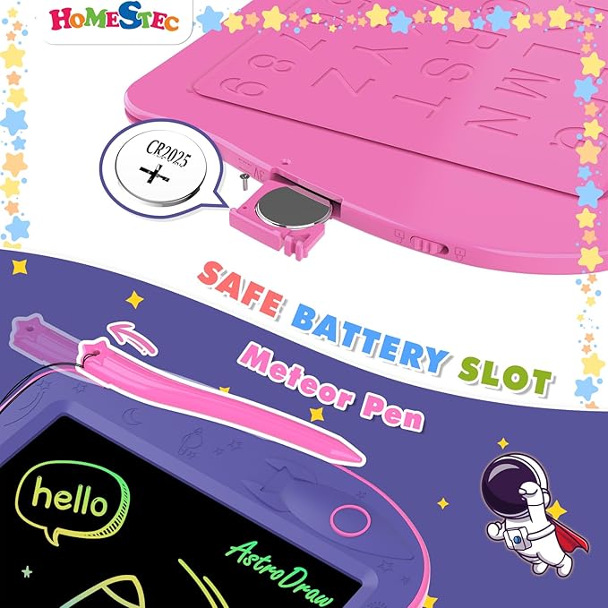 HOMESTEC Astrodraw Drawing Pad Toys, Colorful LCD Writing Tablet - Image 4