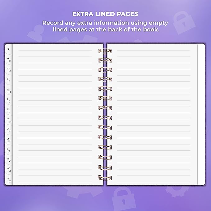 Clever Fox Password Book Spiral – Internet Address & Password Organizer - Image 6