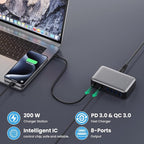 USB C Charger 200W USB C Charger Block, Upgraded GaN III 8-Port Fast Charging - Image 6