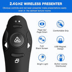 Rechargeable Presentation Clicker Wireless Presenter Remote USB Control - Image 2