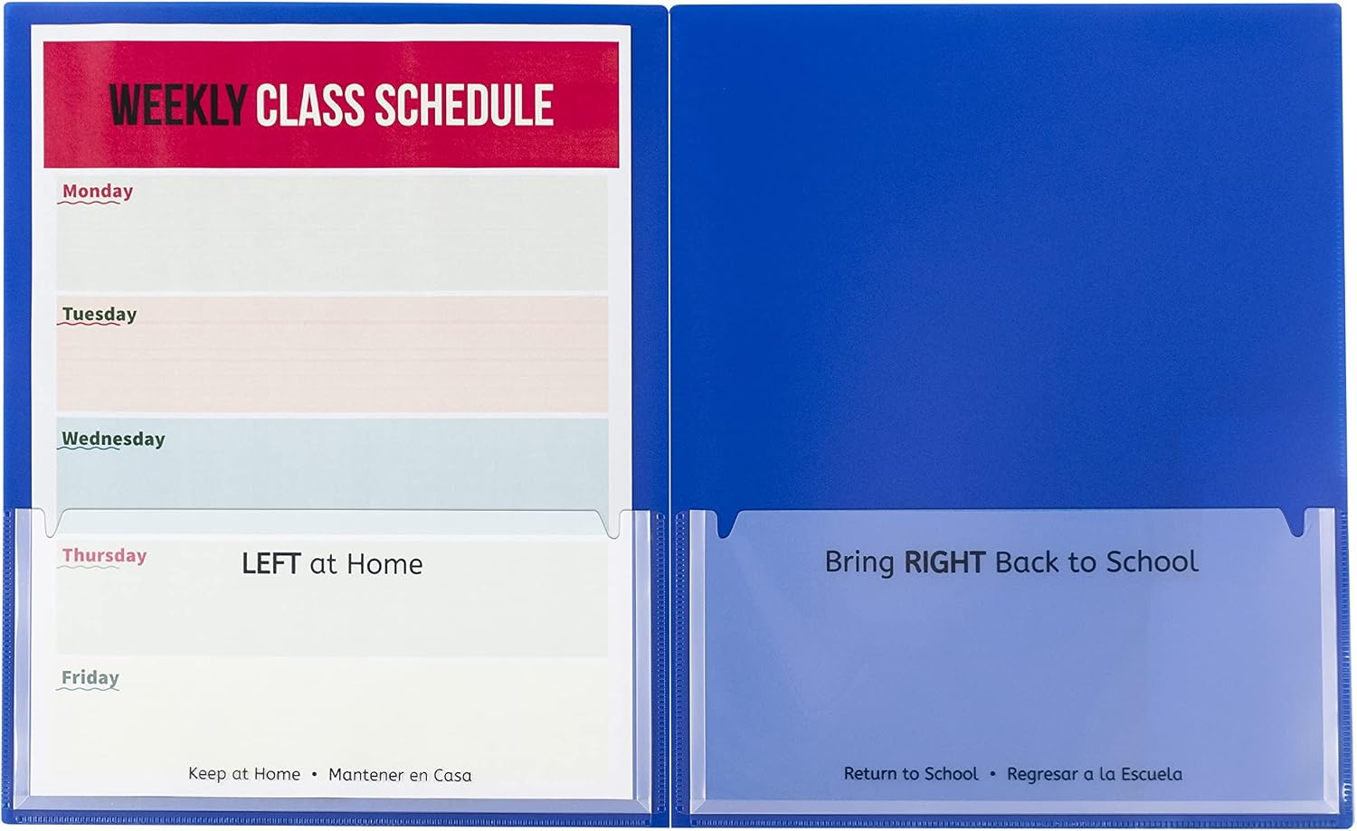 C-Line Classroom Connector School-to-Home Folders, Blue, 10 per Box (32505) (Pack of 10)