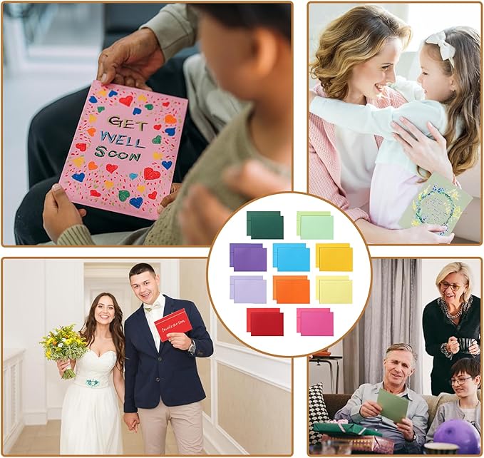 Silunkia 10 Assorted Colors Blank Cards and Envelopes 4.25 x 5.5 Heavyweight - Image 7