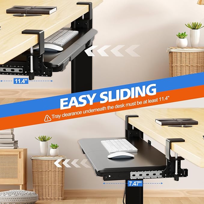 OUKMIC Large Height Adjustable Keyboard Tray - Image 7