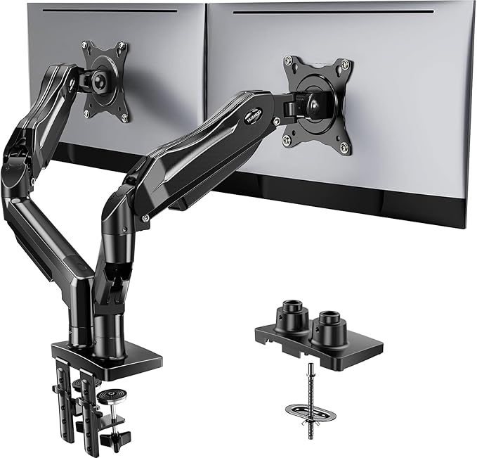 HUANUO Dual Monitor Stand, Fully Adjustable Gaming Monitor Desk Mount by HUANUO