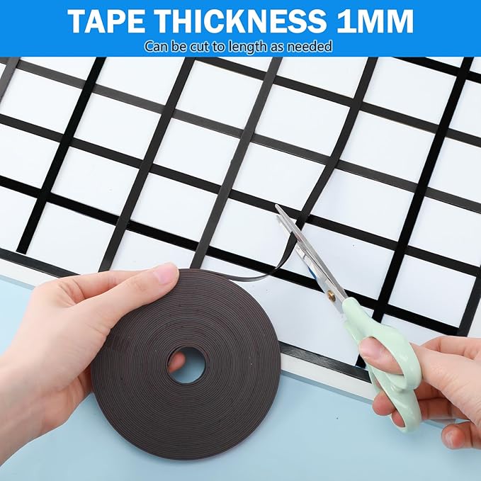 AmazingSpark Magnetic Tape Roll Thin Strips, 0.39 Inch x 66 Feet Magnetic Board - Image 6