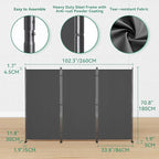 Helios&Hestia 3-Panel 6 ft Tall Indoor Folding Room Divider, Portable Privacy - Image 5