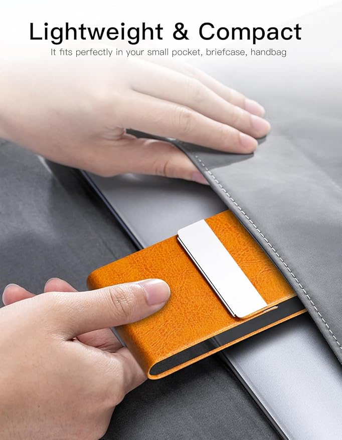 Padike Professional Business Card Holder PU Leather Business Card Case Name - Image 6