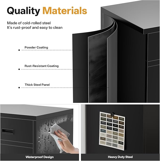 TaskStorz Metal Storage Cabinet 36" H, Garage Storage Cabinet - Image 4