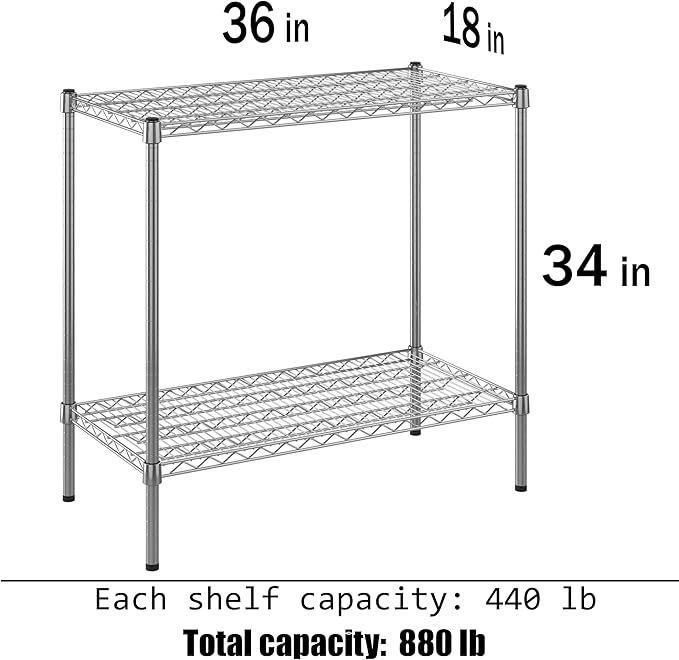 Regal Altair 18" Deep x 36" Wide x 34" Height Wire Shelving Kit | 2-Tier | NSF - Image 3