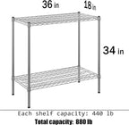 Regal Altair 18" Deep x 36" Wide x 34" Height Wire Shelving Kit | 2-Tier | NSF - Image 3