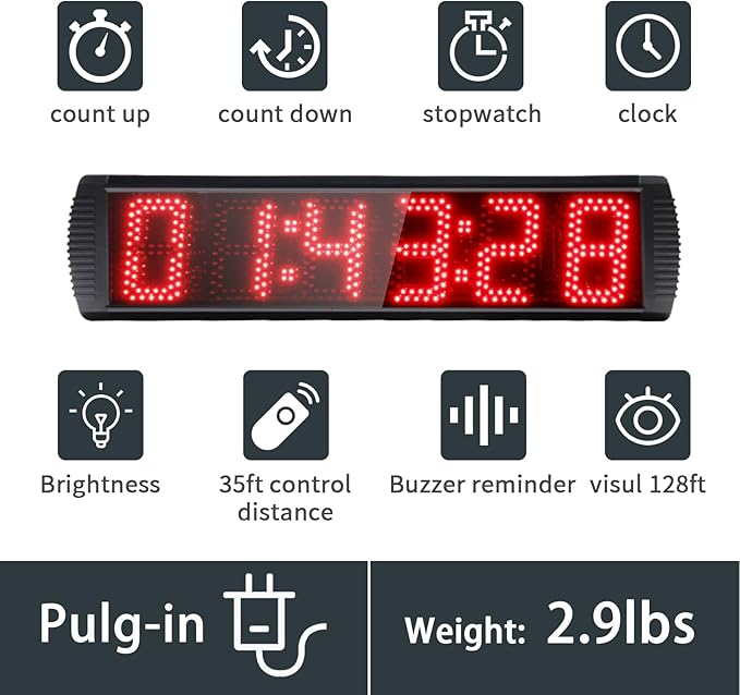 Portable 5 inch High 6 Digits LED Race Clock - Image 2
