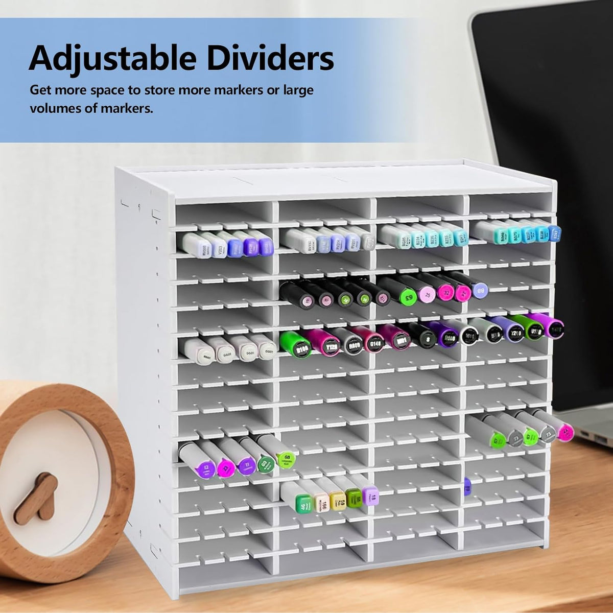 Marker Organizer,240 Slots Marker Storage Organizer with Divider