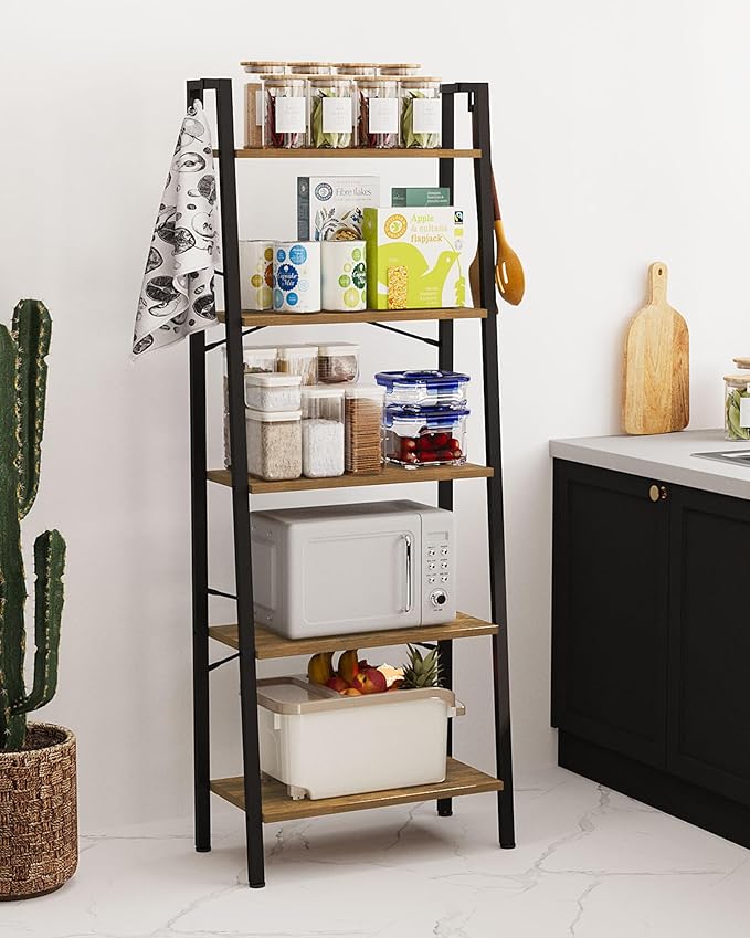 Hzuaneri Ladder Shelf, Bookshelf Bookcase, Freestanding Corner Storage Shelve - Image 6
