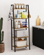 Hzuaneri Ladder Shelf, Bookshelf Bookcase, Freestanding Corner Storage Shelve - Image 6