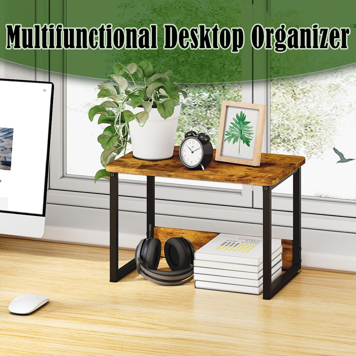 MARTY Printer Stand for Desk, Desktop Shelf Printer Riser for Home Office