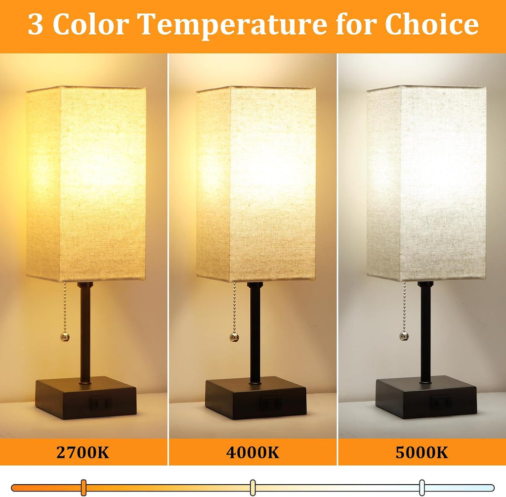 15'' bedside table lamp for bedroom small night shown in use
