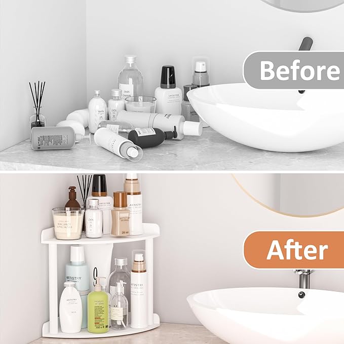 Sezanrpt 2 Tier Countertop Corner Organizer Shelf 7x7x8 Inch - Image 5