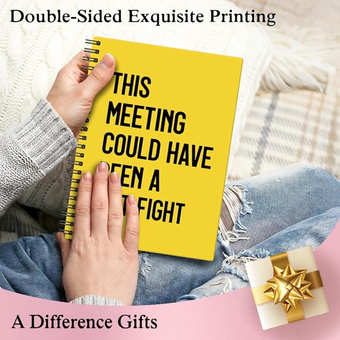 XQLZY This Meeting Could Have Been A Fist Fight Yellow Spiral Notebook - Image 6