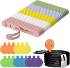 45Pcs Nearockle Cable Labels and Silicone Cable Ties Value Cable Management Set by ELECTRONICSORGANIZATION