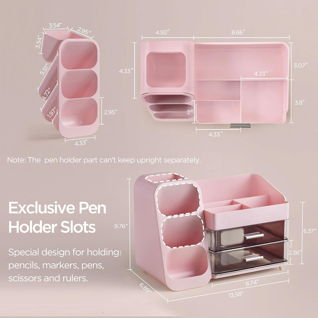 hblife desk organizer with pen pencil holder for showing dimensions
