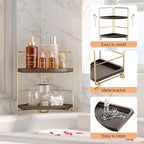 FSyueyun 2-Tier Corner Bathroom Counter Organizer, Tool-Less Installation - Image 3