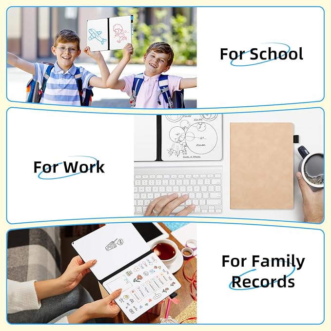 AGM Portable White Board Dry Erase Notebook, 8.4" x 6" Double Sided Folding - Image 8